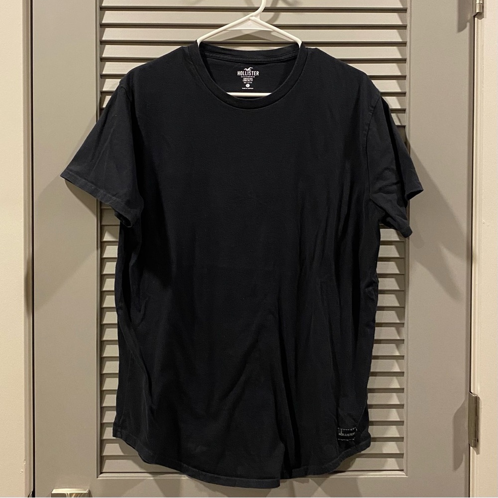 Hollister Black Curved Hem Longline Short Sleeve T-shirt - Men’s Size Large